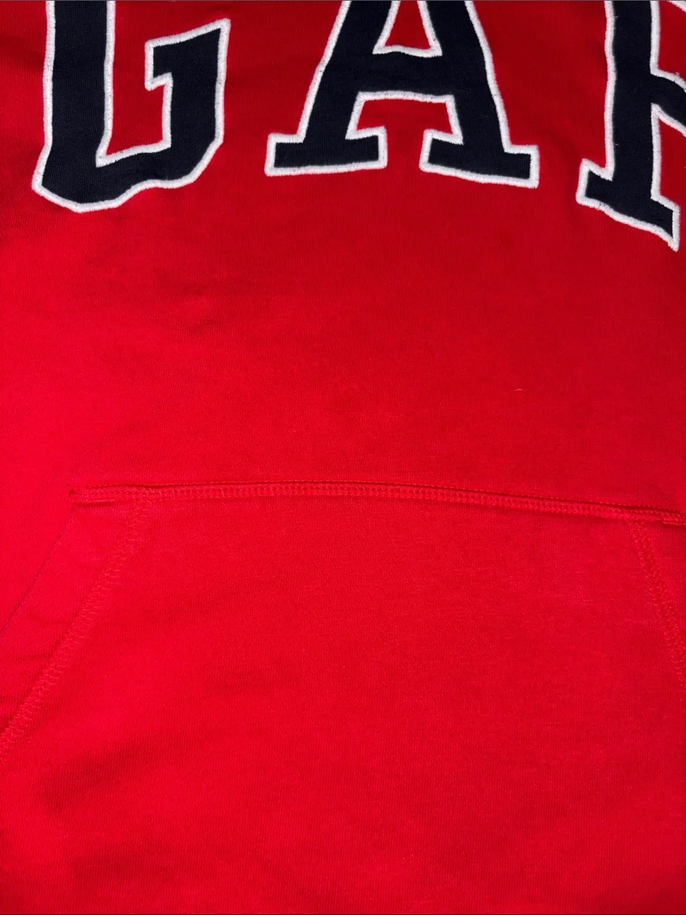 GAP Red Pullover Hoodie with Navy White Logo